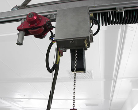 Clean room monorail crane