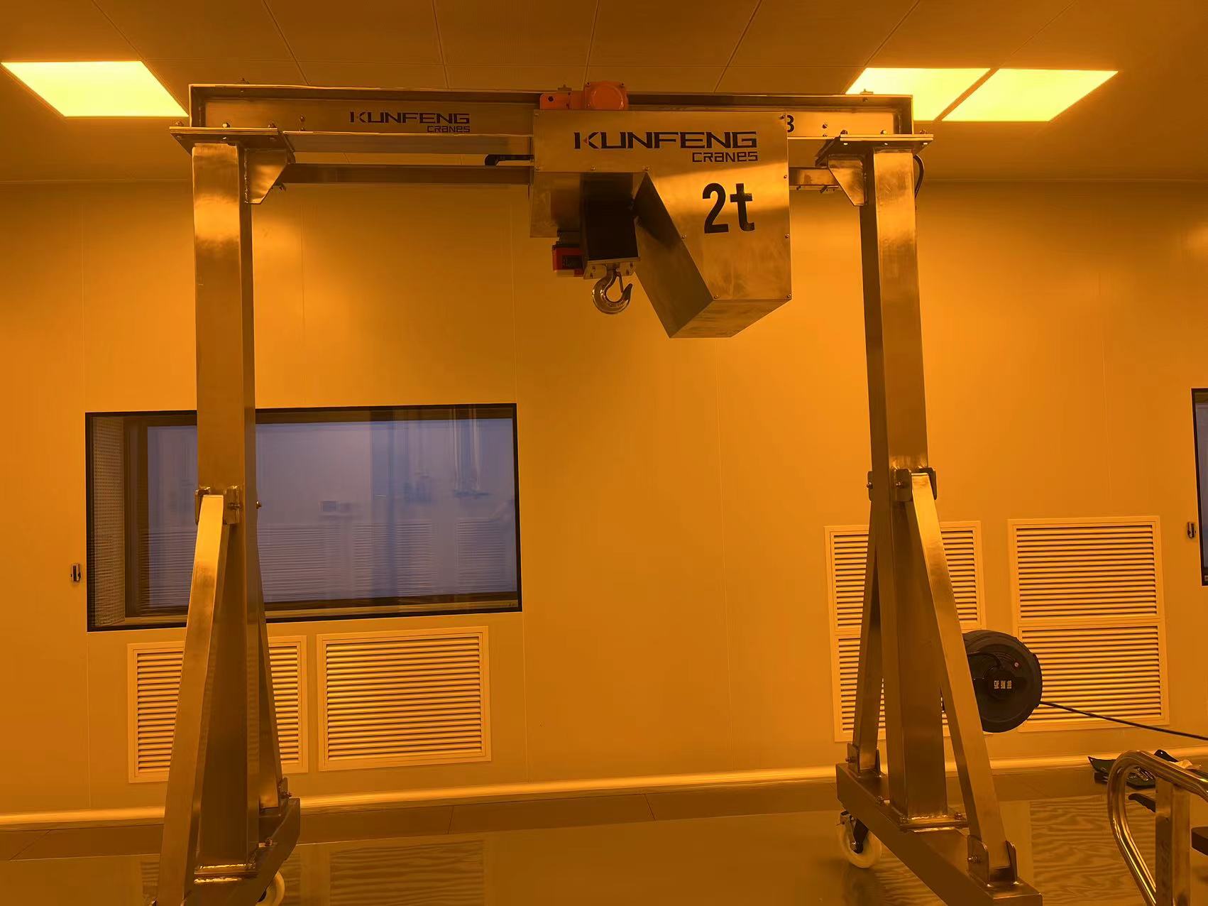 Stainless Steel Gantry Cranes for Pharmaceuticals & Food Processing