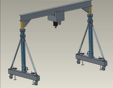 SS adjustable height gantry crane for cleanroom