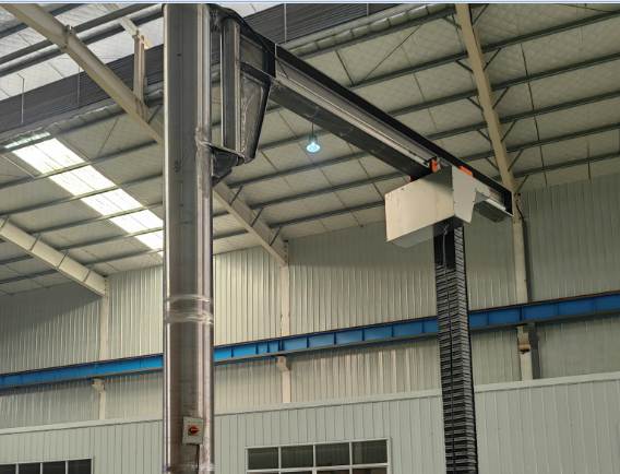 Cleanroom column slewing jib crane